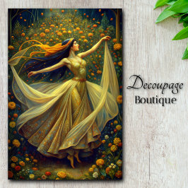 Papel De Seda Encantadora de Jardim Dança do Crepúsculo Dourado 