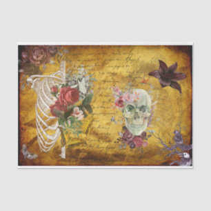 Papel De Seda Encantando o Halloween Decoupage Paper: Florais es