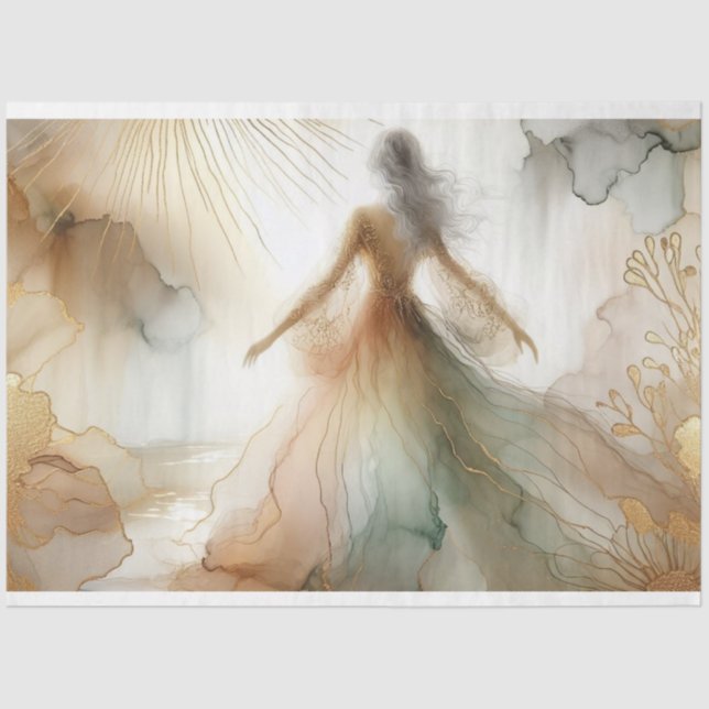 Papel De Seda Encapsulamento de presente para a desacoplamento d (Frente )