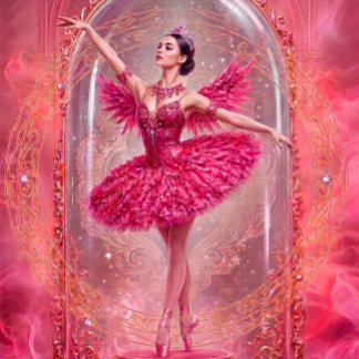 Papel De Seda Enchanted Pink Ballerina & Filigree Frame Decoupag