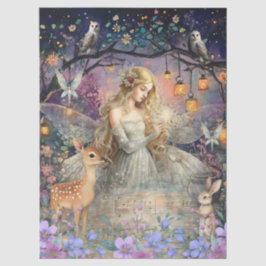 Papel De Seda Enchanted Woodland Animals & Fairy Decoupage Paper