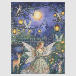 Papel De Seda Enchanted Woodland Animals & Fairy Decoupage Paper