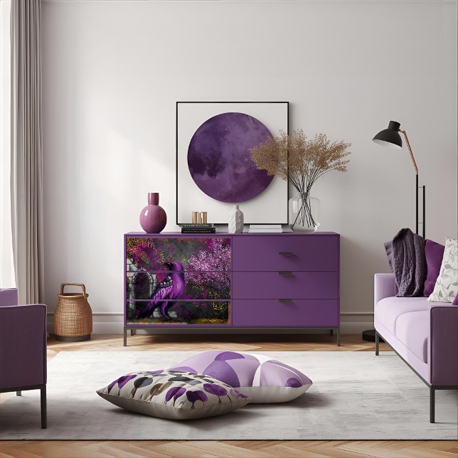 Papel De Seda Enchanting Midnight Purple Crow Garden Decoupage (Criador carregado)