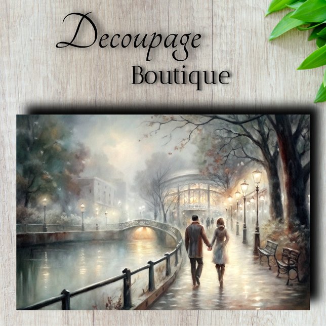 Papel De Seda Encontro Decoupage Crepuscular (Twilight Rendezvous Decoupage Tissue Paper)