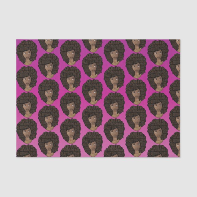 Papel De Seda Encorajando as mulheres negras, magenta rosa (Frente )