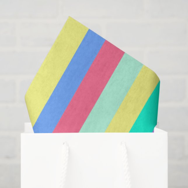 Papel De Seda Energizing Spring Pastel Stripes (Sacola de presentes)