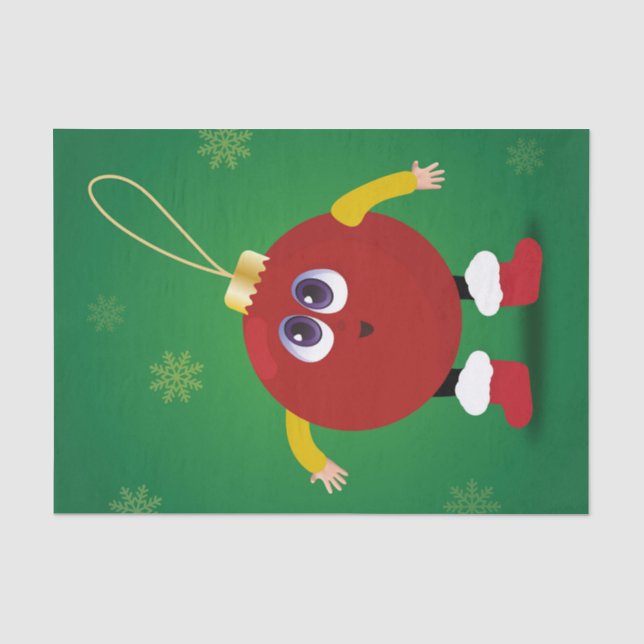Papel De Seda Enfeite de Natal Engraçado e Fofo com Flocos de Ne (Frente )