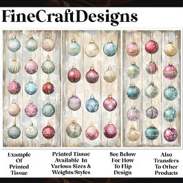 Papel De Seda Enfeites de Bola Festiva Shabby Chic AN1 Decoupage