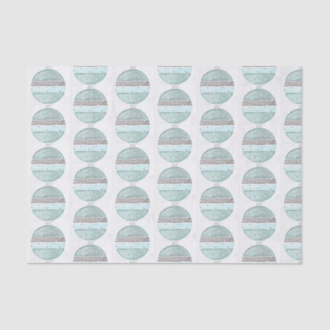 Papel De Seda Enfeites de natal azul (Frente )