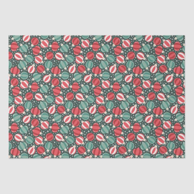 Papel De Seda Enfeites de natal Baubles Red Green (Frente )