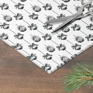 Papel De Seda Enfeites de natal branco preto