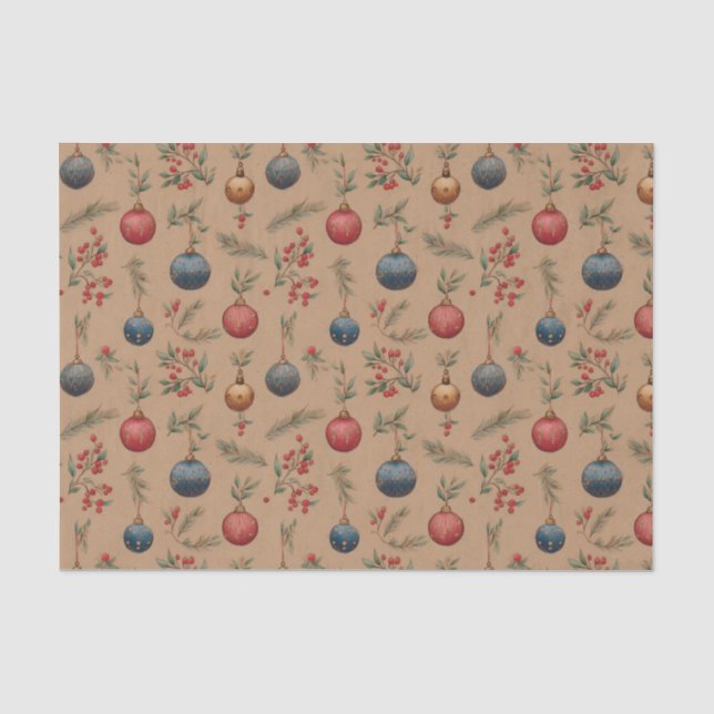 Papel De Seda Enfeites de Natal Marrom  (Frente )