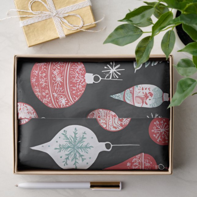 Papel De Seda Enfeites de natal Preto (Presente)