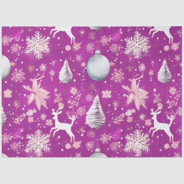 Papel De Seda Enfeites de natal Reindeer Snowflakes Natal (Frente )