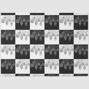 Papel De Seda Enfeites Pendurados Pretos e Brancos Elegantes Mod