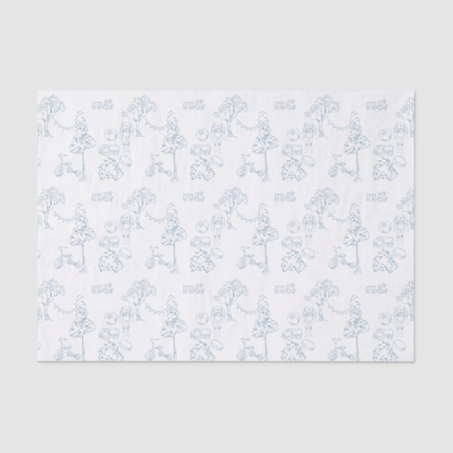 Papel De Seda Enfermeiro Blue Toile de Jouy Vintage (Frente )
