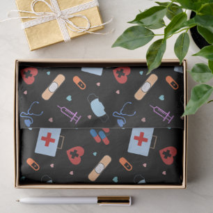 Papel De Seda Enfermeiro Nurse Estudante   Padrão Médico