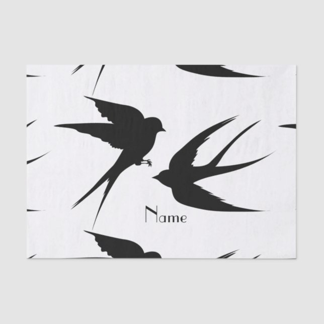 Papel De Seda Engolir Aves Silhouettes Thunder_Cove (Frente )
