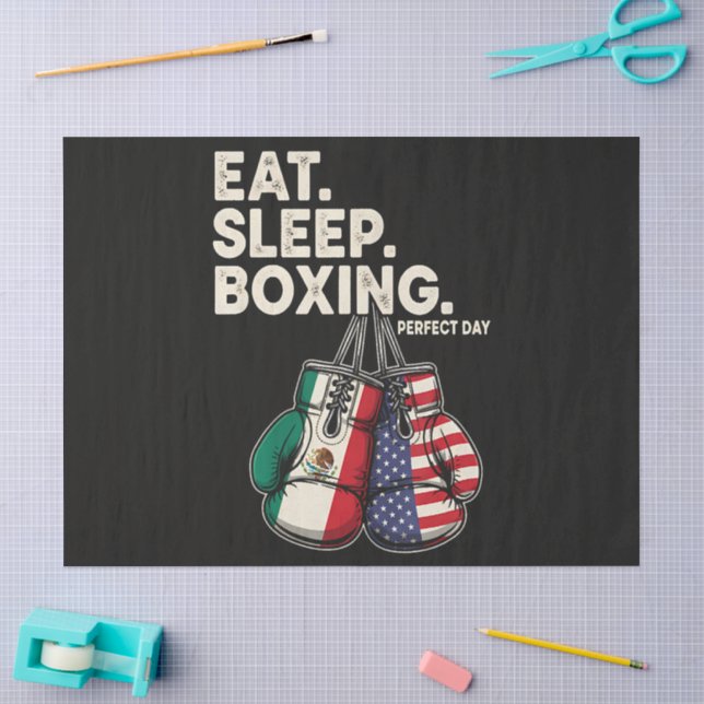 Papel De Seda Engraçado Comer Dormir Repetir Boxe (Arte )
