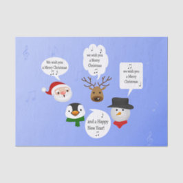 Papel De Seda Engraçado. Desejamos-lhe um Feliz Natal.