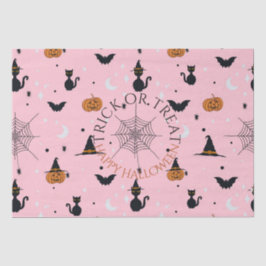 Papel De Seda Engraçado Design rosa de Halloween Spooky