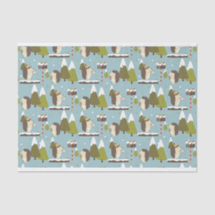 Papel De Seda Engraçado Natal Hedgehogs Crianças