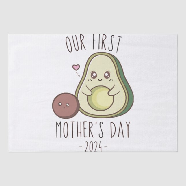 Papel De Seda Engraçado Nosso Primeiro Dia de as mães (Frente )