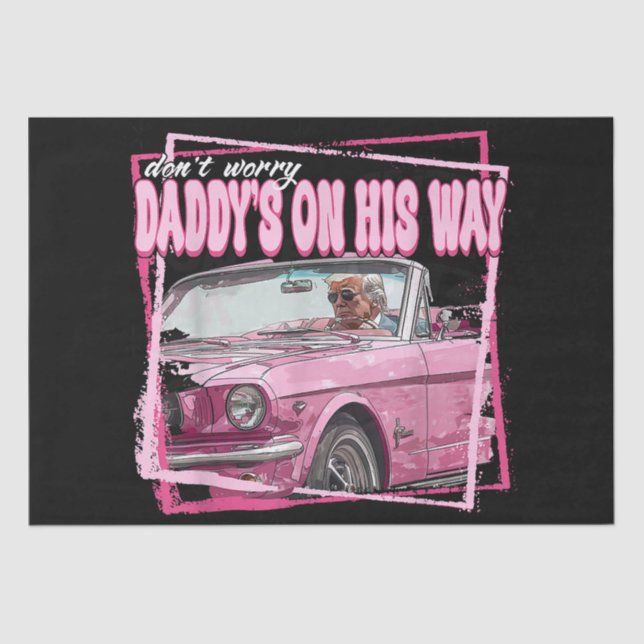 Papel De Seda Engraçado Pai Trump Pink 2024 Toma a América Ba (Frente )