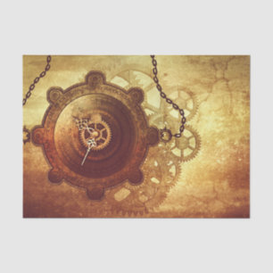 Papel De Seda Engrenagens e Correntes de Relógio Steampunk