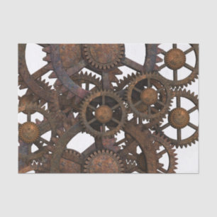 Papel De Seda Engrenagens oxidadas do metal de Steampunk