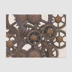 Papel De Seda Engrenagens oxidadas do metal de Steampunk