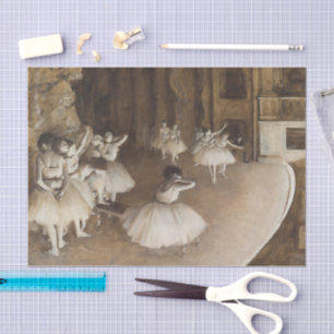 Papel De Seda Ensaio do balé no Palco Edgar Degas