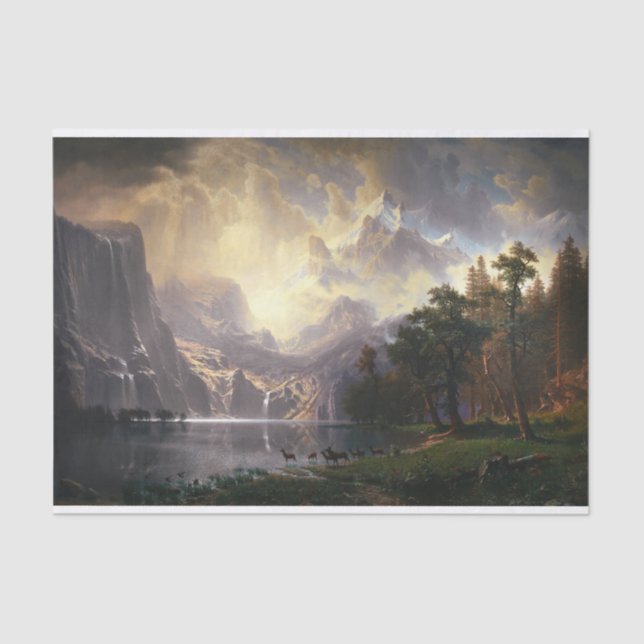 Papel De Seda Entre Sierra Nevada, Califórnia, Bierstadt Art (Frente )