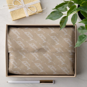 Papel De Seda Entrega Especial Arte Faux Rustic Brown Kraft