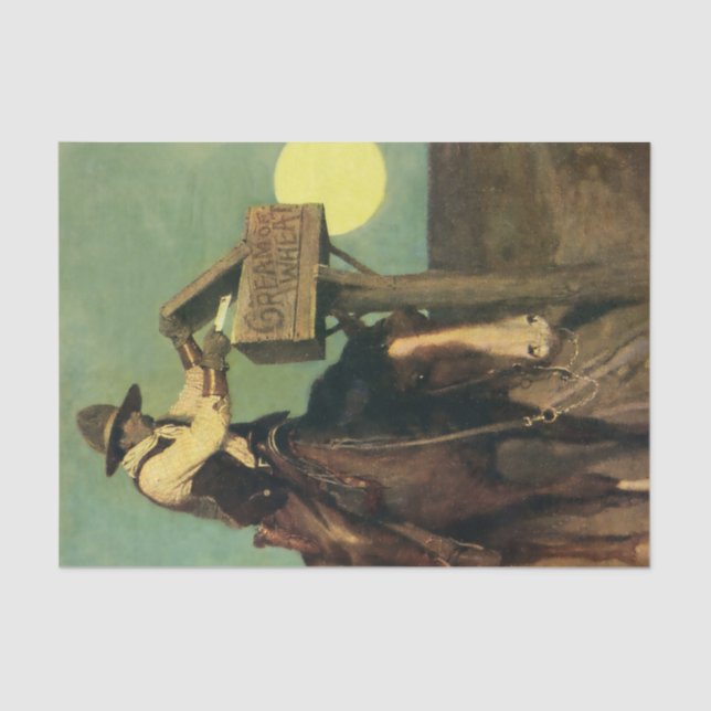 Papel De Seda "Entrega Rural" Arte Ocidental do NC Wyeth (Frente )
