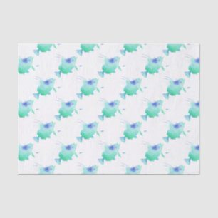 Papel De Seda envolvimento do aqua dos peixes do oceano