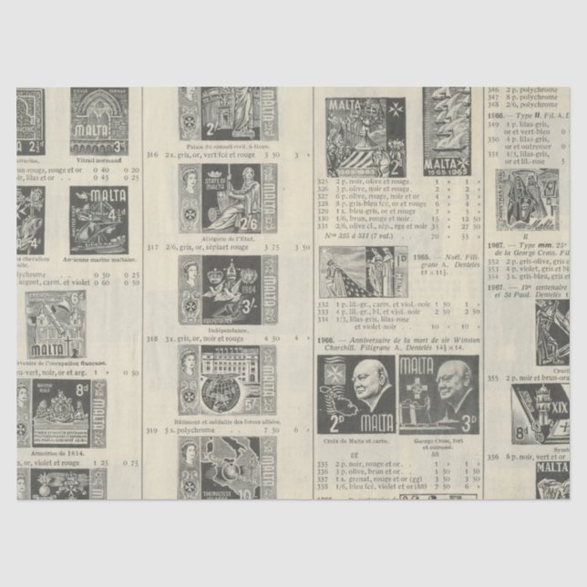 Papel De Seda Ephemera Antique Paper Series Design 14 (Frente )