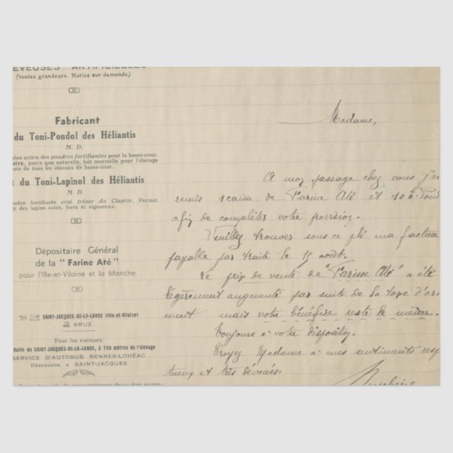 Papel De Seda Ephemera Antique Paper Series Design 19 (Frente )