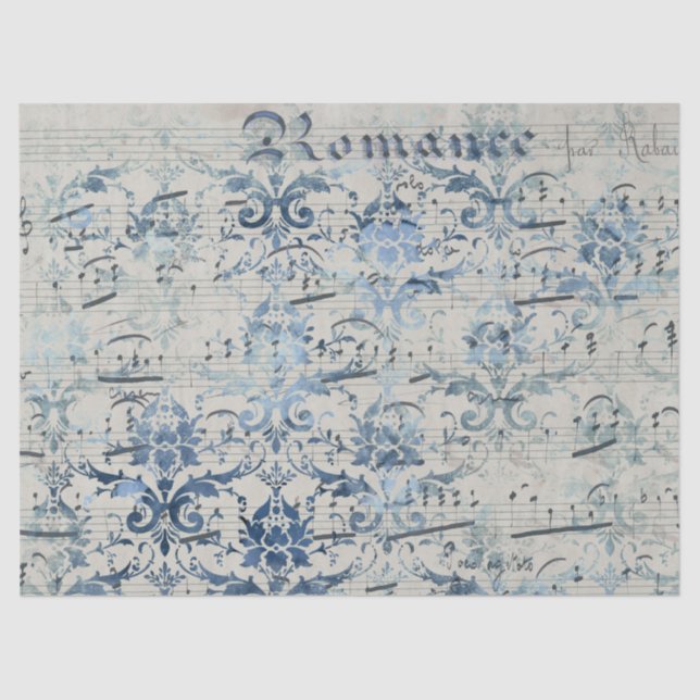 Papel De Seda Ephemera Blue Paper Series Design 1 (Frente )