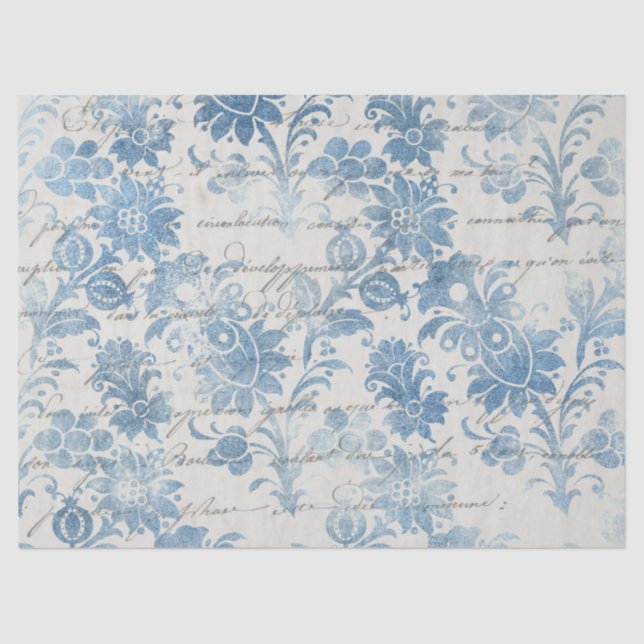 Papel De Seda Ephemera Blue Paper Series Design 11 (Frente )