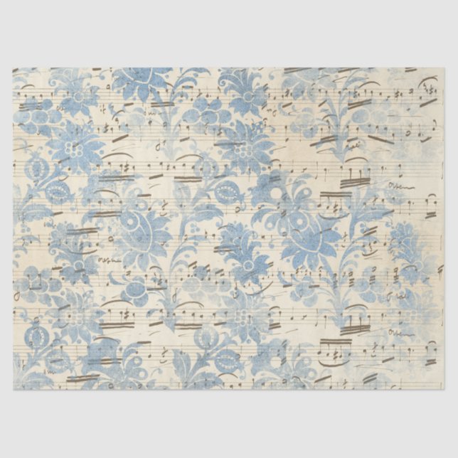 Papel De Seda Ephemera Blue Paper Series Design 12 (Frente )