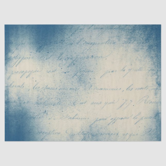 Papel De Seda Ephemera Blue Paper Series Design 18 (Frente )