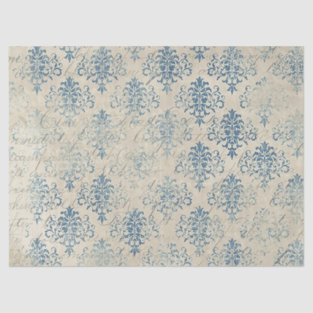 Papel De Seda Ephemera Blue Paper Series Design 19 (Frente )