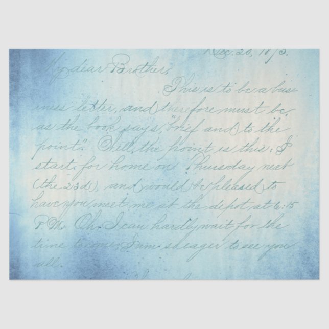 Papel De Seda Ephemera Blue Paper Series Design 4 (Frente )