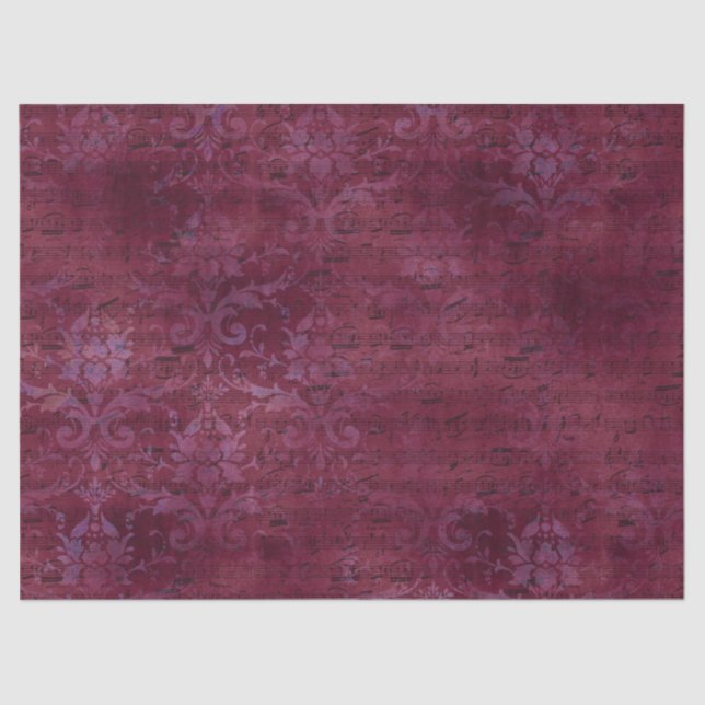 Papel De Seda Ephemera Burgundy Série Paper Design 1 (Frente )