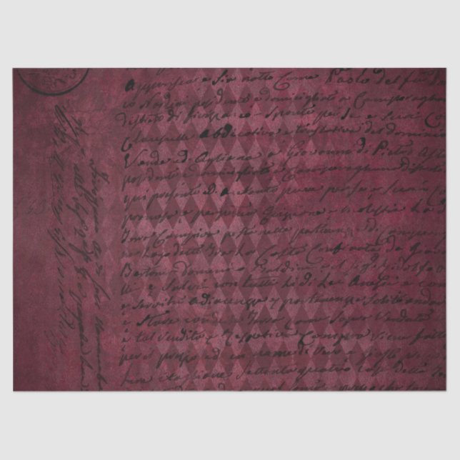 Papel De Seda Ephemera Burgundy Série Paper Design 7 (Frente )