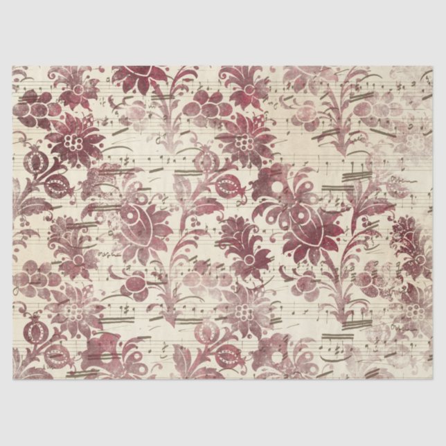 Papel De Seda Ephemera Burgundy Série Paper Design 8 (Frente )