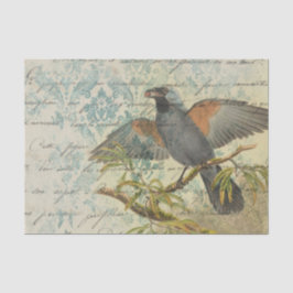 Papel De Seda Ephemera Damask Bird