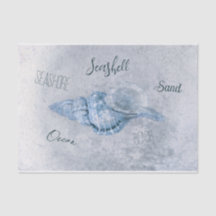 Ephemera de praia antiga com vegetação azul-marinh