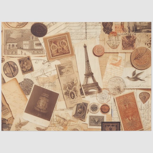 Papel De Seda Ephemera Decoupage Mobiliário Scrapbooking (Frente )